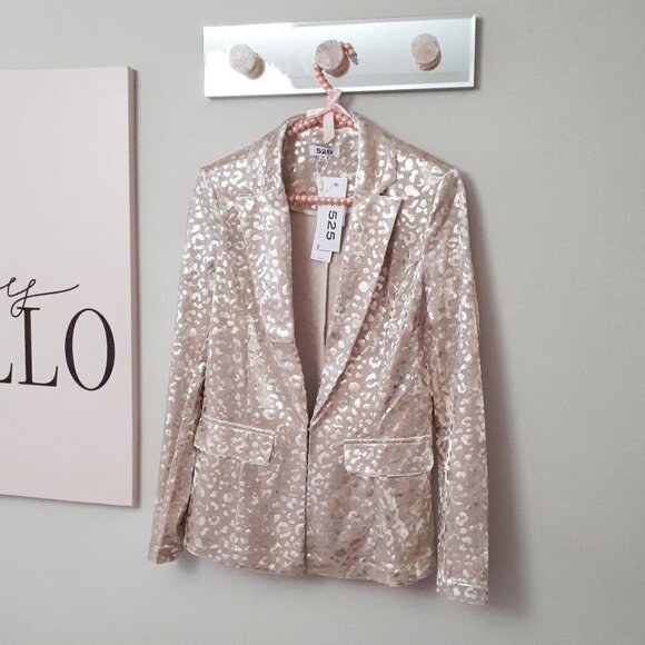 NWT 525 America gold leopard print velvet blazer - Picture 9 of 9